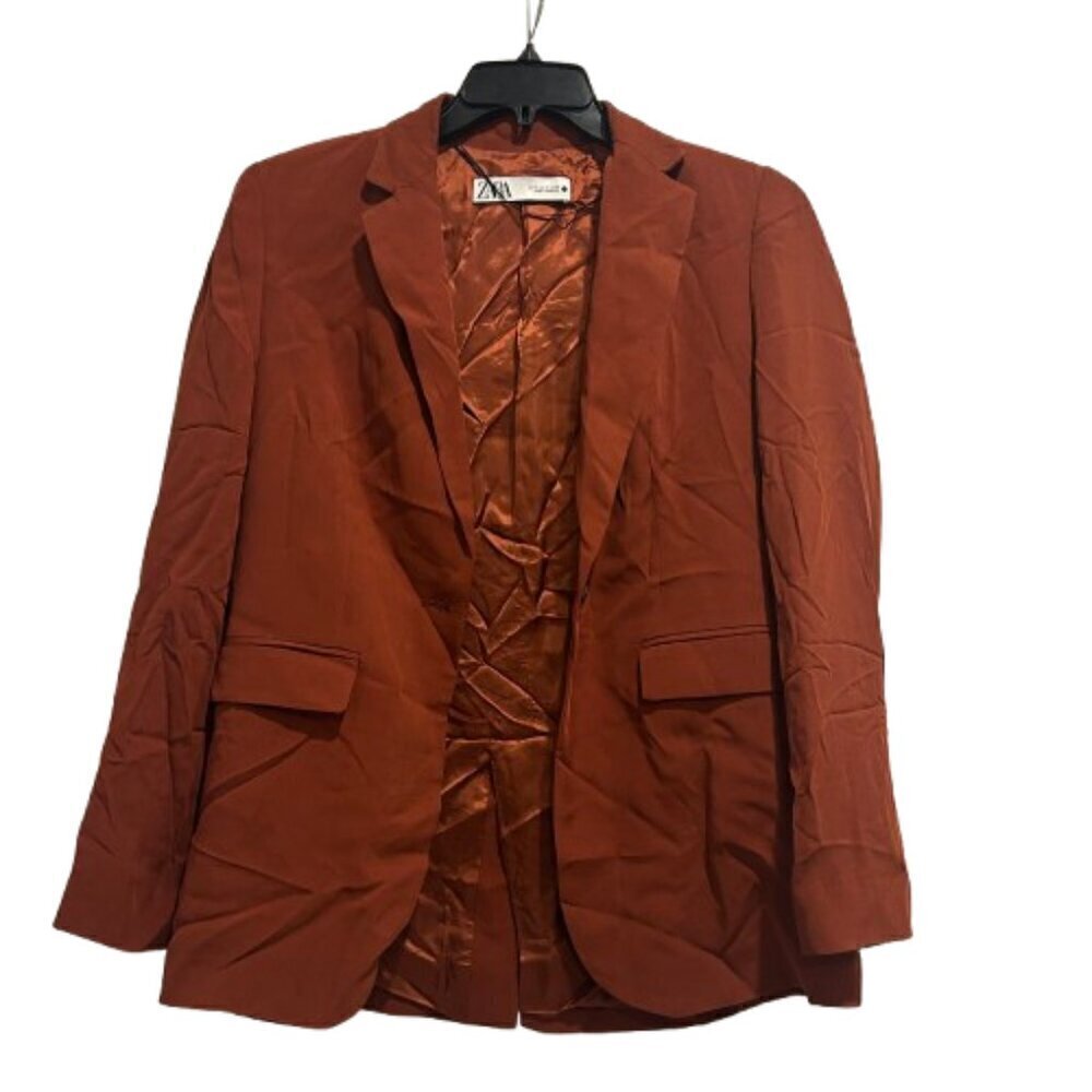 Zara Clay Burnt Orange/Red Flowy Blazer Women’s Size S